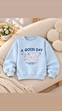 بلوزة أطفال بطبعة A GOOD DAY
