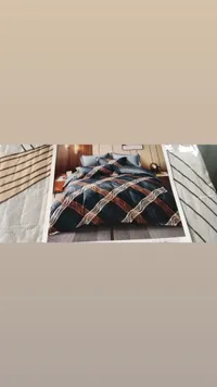 طقم غطاء سرير فاخر بنقوش متموجة