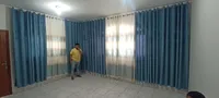 ستائر مودرن مزدوجة الألوان - أزرق وأوف وايت