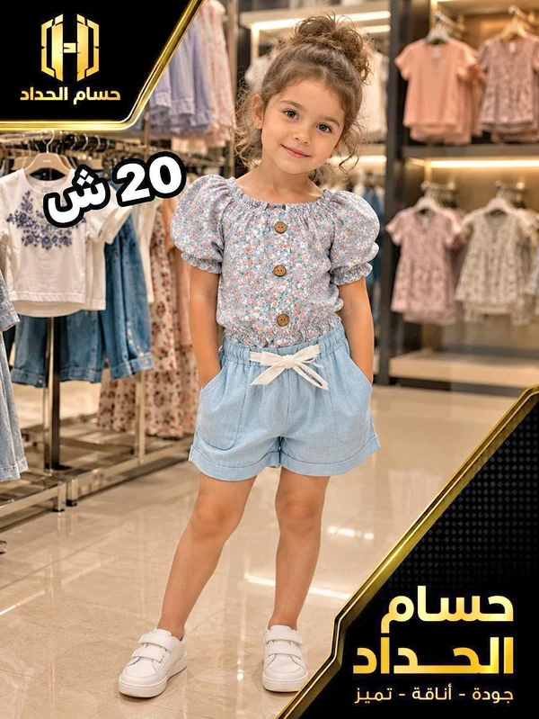 طقم أطفال - حسام الحداد - ملابس أطفال - سوق غزة