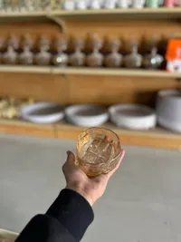 زبدية تقديم زجاجية ملونة