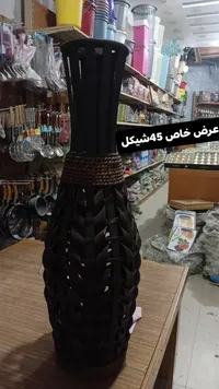 فازة ديكور خشبية بتصميم مجدول - سوق غزة