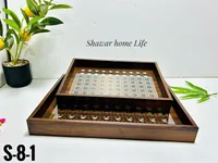 طقم صواني تقديم خشبية - شاور هوم لايف (Shawar home Life)