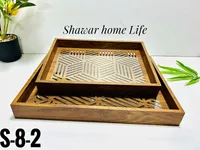 طقم صواني تقديم خشبية - شاور هوم لايف (Shawar home Life)