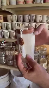 كوب سيراميك بغطاء خشبي - كوفي