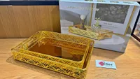 صينية فواكه مجففة معدنية ذهبية (Seder)