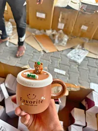 كوب مع غطاء بتصميم دب (Bear)
