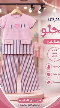 طقم ملابس بناتي صيفي - معرض الحلو