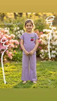 طقم ملابس بناتي صيفي - الألوان الجميلة