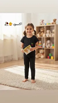طقم ملابس أطفال صيفي - الأسود