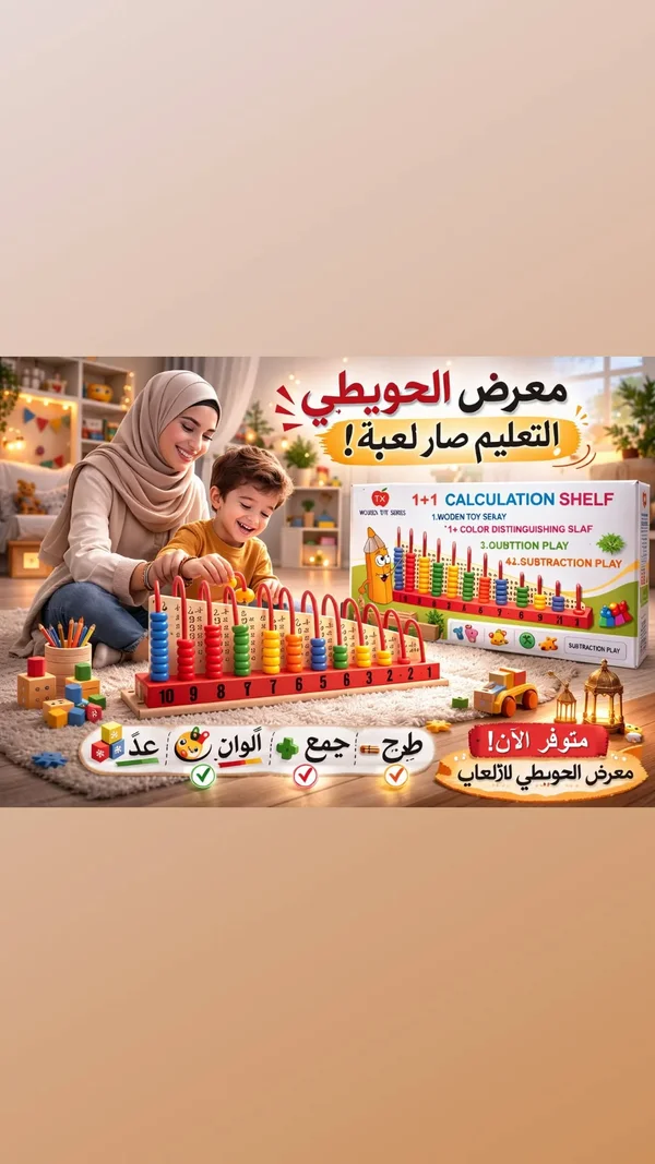 لوحة الحساب التعليمية الخشبية - ون توي سيريز (TX) - ألعاب - سوق غزة