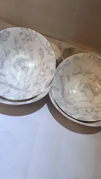 طقم زبادي تقديم بنقوش زهرية