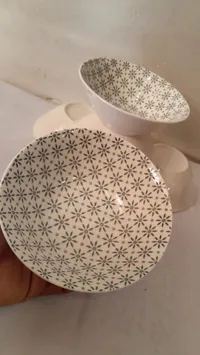 طقم زبادي سيراميك بنقشة الزهور