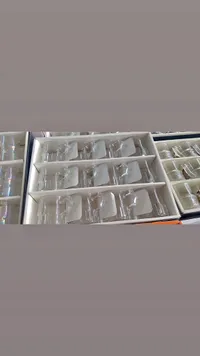 طقم أكواب زجاجية شفافة