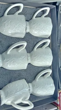 طقم فناجين قهوة سيراميك مزخرف