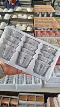 طقم فناجين قهوة سيراميك مزخرف