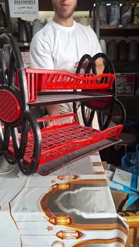 مصفاة أطباق بلاستيكية بطابقين - تصميم عجلة