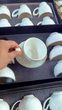 طقم فناجين قهوة بورسلين مزخرف