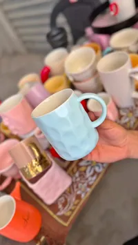 كوب بتصميم ماسي - أزرق فاتح