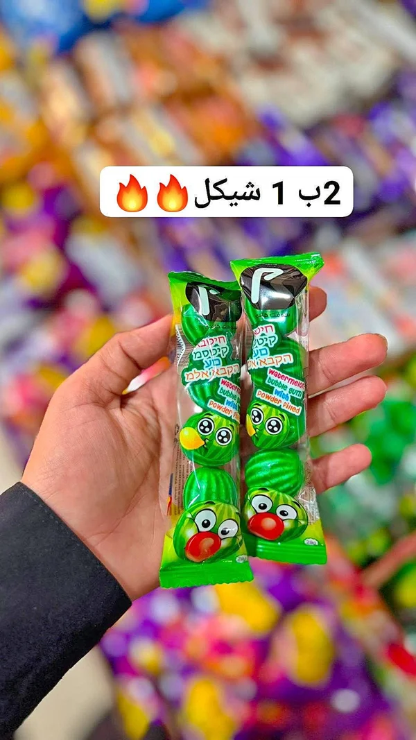 علكة فقاعات بنكهة البطيخ مع بودرة - فلاش (Flash) - مواد غذائية وبقالة - سوق غزة