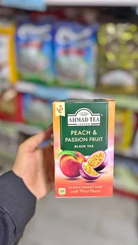 شاي أسود بنكهة الخوخ والباشن فروت - أحمد تي (Ahmad Tea)