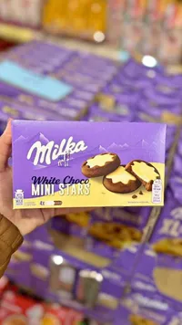 بسكويت ميني ستارز بالشوكولاتة البيضاء - ميلكا (Milka)