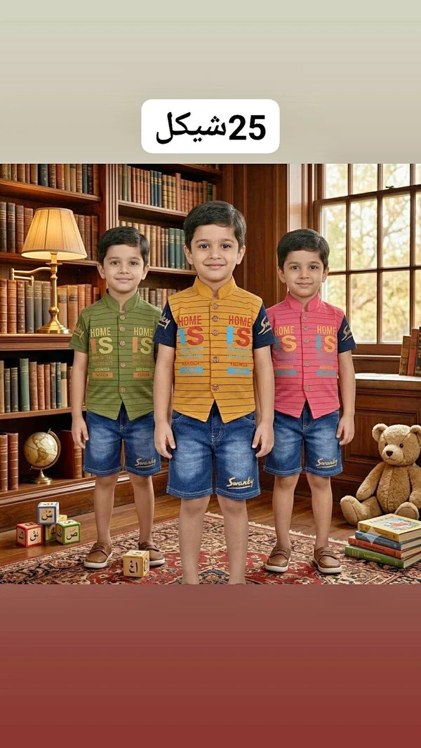 طقم ملابس أطفال صيفي - هوم إز (Home Is) - ملابس أطفال - سوق غزة