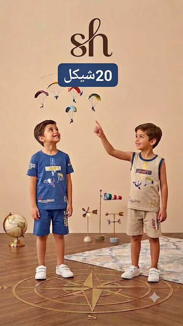 طقم ملابس صيفي للأولاد - جاست (Just) - ملابس أطفال - سوق غزة