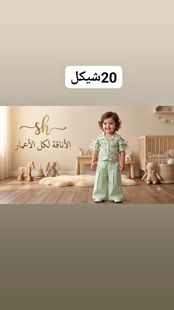 طقم ملابس أطفال صيفي - إس إتش (SH) - ملابس أطفال - سوق غزة