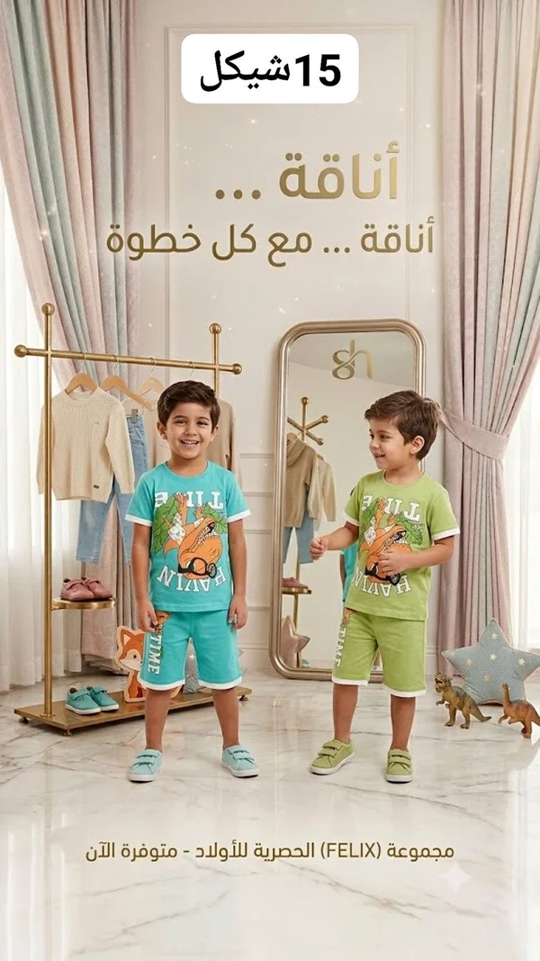 طقم ملابس صيفي للأولاد - فيليكس (Felix) - ملابس أطفال - سوق غزة
