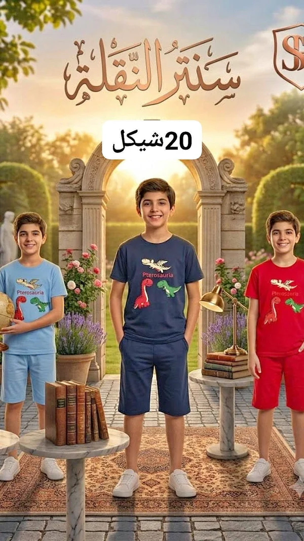 طقم ملابس أطفال صيفي - سنتر النقلة - ملابس أطفال - سوق غزة