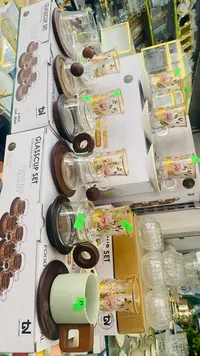 طقم فناجين قهوة زجاجية - جلاس كوب