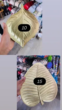 صحون ذهبية على شكل ورقة شجر