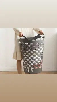 سلة غسيل بتصميم حديث - رمادي
