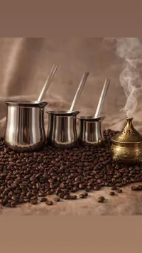 طقم غلايات القهوة العربية - ستانلس ستيل