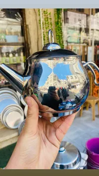 إبريق شاي استانلس ستيل مع غطاء