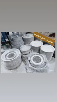 طقم صحون بورسلين - تصميم فضي
