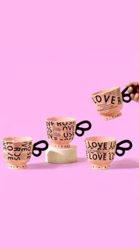 كوب سيراميك بتصميم لوف روز (Love Rose)