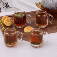 مجموعة أكواب شاي زجاجية