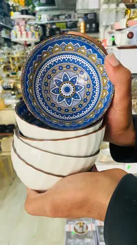 طقم زبادي سيراميك بنقوش شرقية