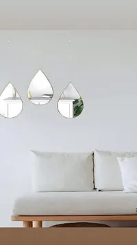 طقم مرايا جدارية بتصميم قطرة الماء