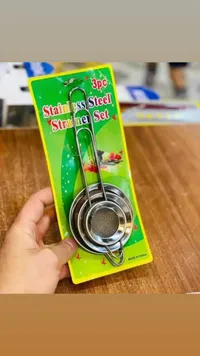 طقم مصافي ستانلس ستيل 3 قطع (Stainless Steel Strainer Set)