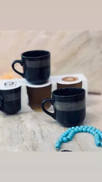 طقم مجات سيراميك أسود