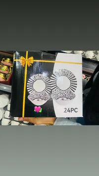 طقم صحون زجاجي مزخرف 24 قطعة