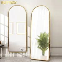 مرآة أرضية مقوسة بإطار ذهبي - باي واي (Buyway)