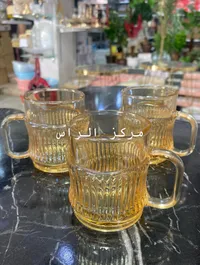 كاسات شاي زجاجية مضلعة - مركز الراس