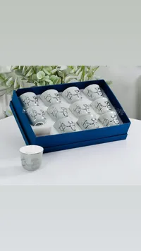 طقم فناجين قهوة سيراميك مزخرف
