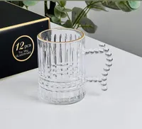 طقم مج زجاجي للنسكافيه والشاي - 12 قطعة (Tea Mug Glassware)