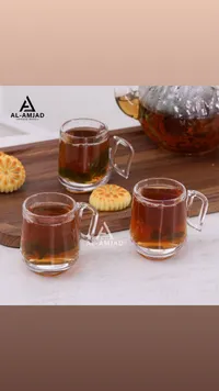 طقم كاسات شاي زجاجية - الأمجاد (Al-Amjad)