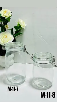 مرطبان زجاجي محكم الإغلاق بمشبك معدني